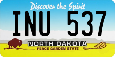 ND license plate INU537