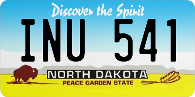 ND license plate INU541
