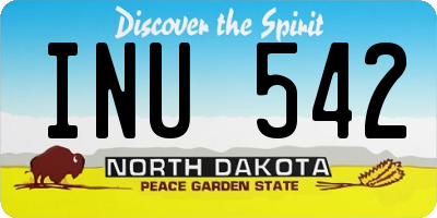 ND license plate INU542