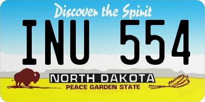 ND license plate INU554
