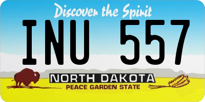 ND license plate INU557