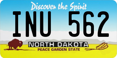 ND license plate INU562