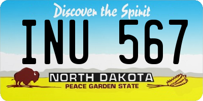 ND license plate INU567