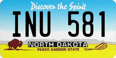 ND license plate INU581