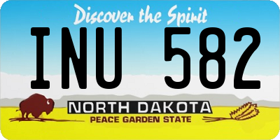 ND license plate INU582