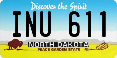 ND license plate INU611