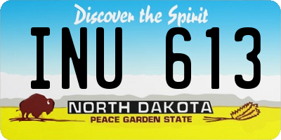 ND license plate INU613