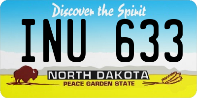 ND license plate INU633