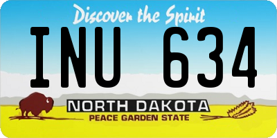 ND license plate INU634