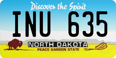 ND license plate INU635