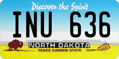 ND license plate INU636