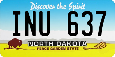 ND license plate INU637