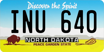 ND license plate INU640