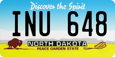 ND license plate INU648