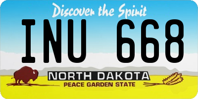 ND license plate INU668
