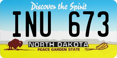 ND license plate INU673