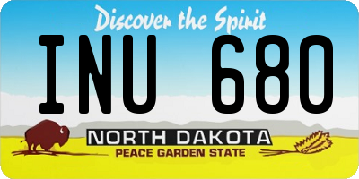 ND license plate INU680