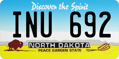 ND license plate INU692
