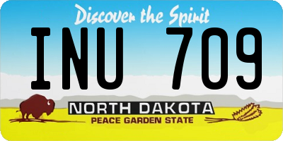 ND license plate INU709