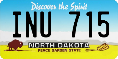 ND license plate INU715