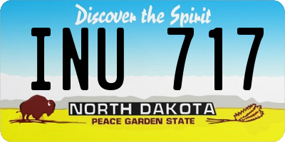 ND license plate INU717