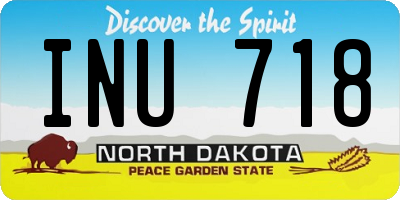 ND license plate INU718