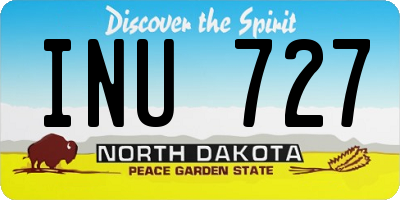 ND license plate INU727