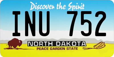 ND license plate INU752