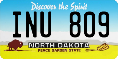 ND license plate INU809