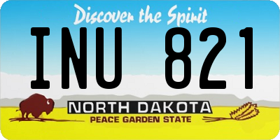 ND license plate INU821
