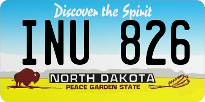 ND license plate INU826