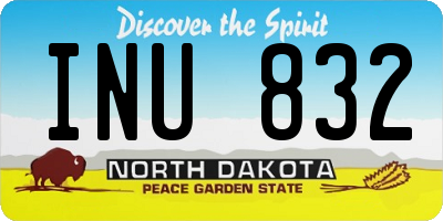 ND license plate INU832