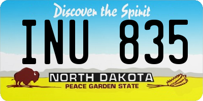 ND license plate INU835