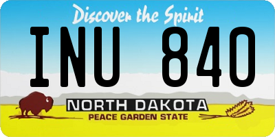 ND license plate INU840