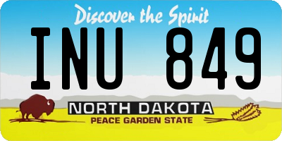 ND license plate INU849
