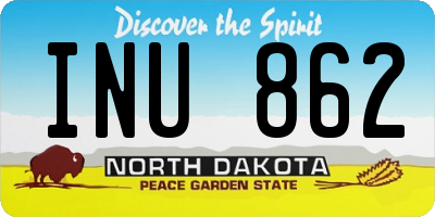 ND license plate INU862