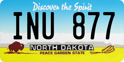 ND license plate INU877