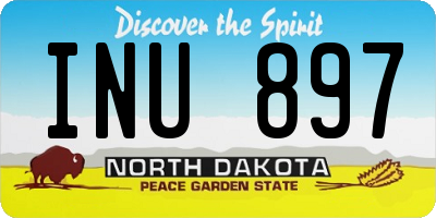 ND license plate INU897