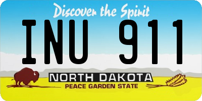 ND license plate INU911