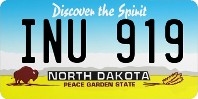 ND license plate INU919