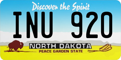 ND license plate INU920