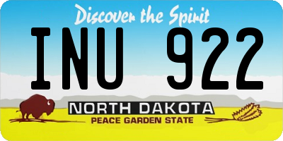 ND license plate INU922