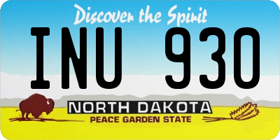 ND license plate INU930