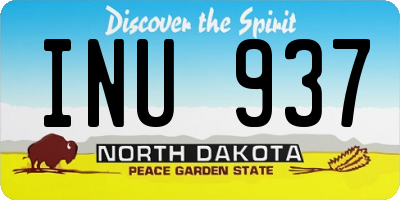 ND license plate INU937