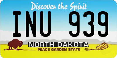 ND license plate INU939