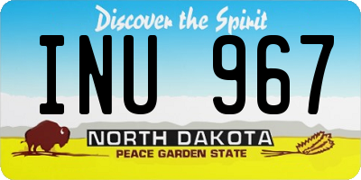 ND license plate INU967