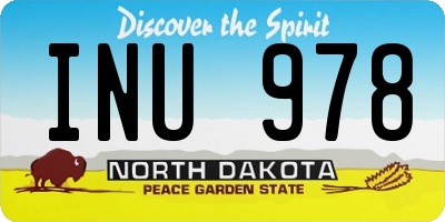 ND license plate INU978