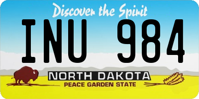 ND license plate INU984
