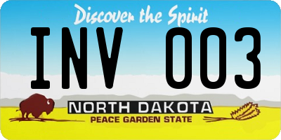ND license plate INV003