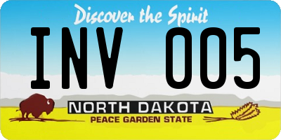 ND license plate INV005